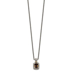 FJC Finejewelers Sterling Silver with 14kt Accent Smoky Quartz Necklace 18 Inches x 10 mm