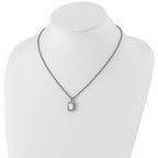 FJC Finejewelers Sterling Silver with 14kt Accent Fancy with Antiqued MOP Necklace 18 Inches x 14 mm