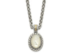 FJC Finejewelers Sterling Silver with 14kt Accent Fancy with Antiqued MOP Necklace 18 Inches x 16 mm