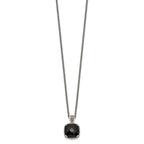 FJC Finejewelers Sterling Silver with 14kt Accent Antiqued with Onyx Necklace 18 Inches x 15 mm