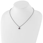 FJC Finejewelers Sterling Silver with 14kt Accent Antiqued with Amethyst Necklace 18 Inches x 12 mm