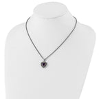 FJC Finejewelers Sterling Silver with 14kt Accent Spiga Amethyst Heart Necklace 18 Inches x 17 mm
