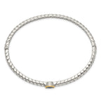 FJC Finejewelers Sterling Silver with 14kt Accent Antiqued with London Blue Topaz Bangle 13 mm