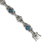 FJC Finejewelers 925 Sterling Silver Antiqued London Blue Topaz Bracelet 7.75 Inches x 10 mm