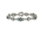 FJC Finejewelers 925 Sterling Silver Antiqued London Blue Topaz Bracelet 7.75 Inches x 10 mm