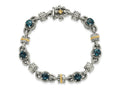 FJC Finejewelers 14k/Silver Two-Tone Antiqued with London Blue Topaz Bracelet 7.5 Inches x 10 mm