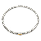 FJC Finejewelers Sterling Silver with 14kt Accent Antiqued with Peridot Bangle Bracelet 6 mm