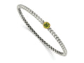 FJC Finejewelers Sterling Silver with 14kt Accent Antiqued with Peridot Bangle Bracelet 6 mm