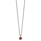 FJC Finejewelers Sterling Silver with 14kt Accent Necklace with Pendant Antiqued with Garnet