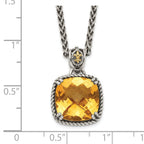 FJC Finejewelers Sterling Silver with 14kt Accent Antiqued with Citrine 18 Inches x 15 mm