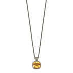 FJC Finejewelers Sterling Silver with 14kt Accent Antiqued with Citrine 18 Inches x 15 mm