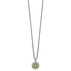 FJC Finejewelers Sterling Silver with 14kt Accent Necklace with Pendant Antiqued with Peridot Necklace