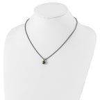 FJC Finejewelers Sterling Silver with 14kt Accent Necklace with Pendant Antiqued with Peridot Necklace