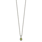 FJC Finejewelers Sterling Silver with 14kt Accent Necklace Pendant Antiqued with Peridot Pear Shaped
