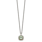 FJC Finejewelers Sterling Silver with 14kt Accent Antiqued with Green Quartz Necklace