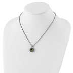 FJC Finejewelers Sterling Silver with 14kt Accent Antiqued with Green Quartz Necklace