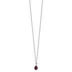 FJC Finejewelers Sterling Silver with 14kt Accent with Antiqued Leaf Garnet Necklace 18 Inch