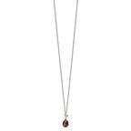 FJC Finejewelers Sterling Silver with 14kt Accent Antiqued Leaf Smoky Quartz Necklace 20 Inches x 8 mm