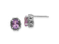 FJC Finejewelers 925 Sterling Silver Stud Antiqued Amethyst Earrings 10 x 8 mm