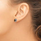 FJC Finejewelers 925 Sterling Silver Stud Antiqued Smoky Quartz Earrings 8 x 10 mm