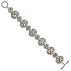 FJC Finejewelers Sterling Silver with 14kt Accent Fancy Antiqued Bracelet 8 Inches x 20 mm
