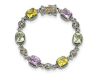 FJC Finejewelers Sterling Silver with 14kt Accent Pink Green Lemon Quartz Bracelet 7.25 Inches x 10 mm