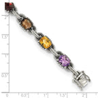 FJC Finejewelers 925 Sterling Silver Amethyst Citrine Garnet Peridot Smoky Quartz Bracelet