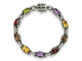 FJC Finejewelers 925 Sterling Silver Amethyst Citrine Garnet Peridot Smoky Quartz Bracelet