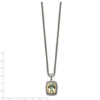 FJC Finejewelers Sterling Silver with 14kt Accent Antiqued with Green Quartz Necklace 20 Inches x
