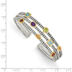 FJC Finejewelers Sterling Silver with 14kt Accent Antiqued with 1.74tw Cuff Bracelet 14 mm