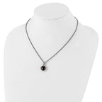 FJC Finejewelers Sterling Silver with 14kt Accent Necklace with Pendant Antiqued with Garnet Necklace