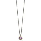 FJC Finejewelers Sterling Silver with 14kt Accent Antiqued with Pink Quartz Necklace