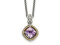 FJC Finejewelers Sterling Silver with 14kt Accent Antiqued with Pink Quartz Necklace