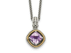 FJC Finejewelers Sterling Silver with 14kt Accent Antiqued with Pink Quartz Necklace