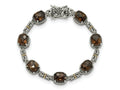 FJC Finejewelers Sterling Silver with 14kt Accent Antiqued with Smoky Quartz Bracelet 7.75 Inches