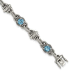 FJC Finejewelers 925 Sterling Silver Antiqued Swiss Blue Topaz Bracelet 7.75 Inches