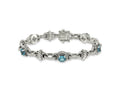 FJC Finejewelers 925 Sterling Silver Antiqued Swiss Blue Topaz Bracelet 7.75 Inches
