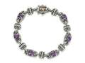 FJC Finejewelers Sterling Silver with 14kt Accent with Amethyst Antiqued Bracelet 7.5 Inches x 8 mm