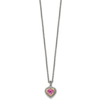 FJC Finejewelers Sterling Silver with 14kt Accent Created Pink Sapphire Necklace 18 Inches x 14 mm