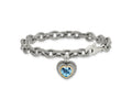FJC Finejewelers Sterling Silver with 14kt Accent Swiss Blue Topaz Heart Bracelet 7.5 Inches