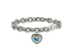 FJC Finejewelers Sterling Silver with 14kt Accent Swiss Blue Topaz Heart Bracelet 7.5 Inches