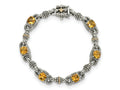 FJC Finejewelers Sterling Silver with 14kt Accent Antiqued with Citrine Bracelet 7.25 Inches