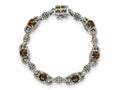 FJC Finejewelers Sterling Silver with 14kt Accent Antiqued with Smoky Quartz Bracelet 7.25 Inches
