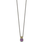 FJC Finejewelers Sterling Silver with 14kt Accent Spiga Antiqued Amethyst and Peridot Necklace 18 Inches