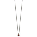FJC Finejewelers Sterling Silver with 14kt Accent Antiqued with Garnet Pendant Necklace 8 mm