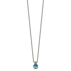 FJC Finejewelers Sterling Silver with 14kt Accent Spiga Blue Topaz Necklace 18 Inches x 11 mm