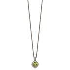 FJC Finejewelers Sterling Silver with 14kt Accent Antiqued with Peridot Pendant Necklace 15 mm