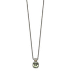 FJC Finejewelers Sterling Silver with 14kt Accent Antiqued with Green Quartz Pendant Necklace 12 mm