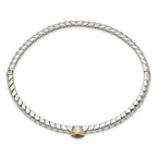 FJC Finejewelers Sterling Silver with 14kt Accent Antiqued with Amethyst Bangle Bracelet 7.5 mm