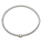 FJC Finejewelers Sterling Silver with 14kt Accent Antiqued with Blue Topaz Bangle Bracelet 7.5 mm